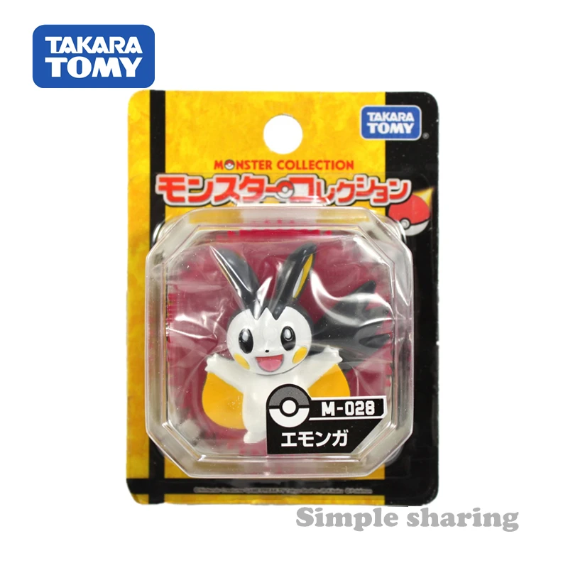 Фигурка покемона TAKARA TOMY Коллекционная Коллекция монстров Лидер продаж Emonga Литые