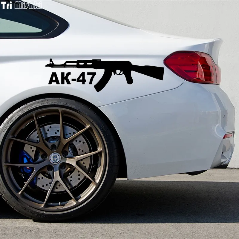 Tri Mishki HZX431 12*42см ak 47 ак наклейки на авто автомобиль наклейка авто|car sticker|big car stickerscar