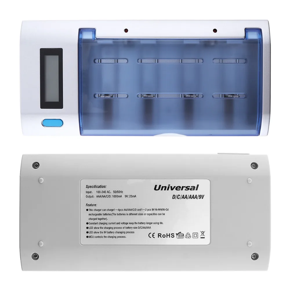 PALO 4 слота ЖК дисплей смарт зарядное устройство защита от перегрева для Ni MH NI CD AA AAA