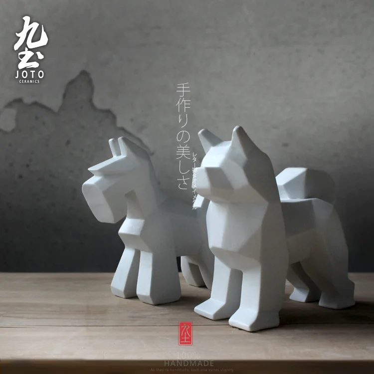 

Creative ceramic dog home decor crafts room decoration ceramic kawaii ornament porcelain animal figurines decorations