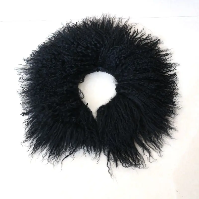 Стильный шарф из натурального меха для родителей и детей кольцо овечьей шкуры