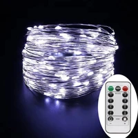 10m100led led copper wire light with controller 3aaa batteries christmas led string lights for holiday party wedding decoration