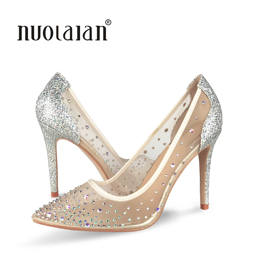 Женские туфли лодочки на высоком каблуке с кристаллами|crystal high heel shoes|brand shoeshigh shoes |