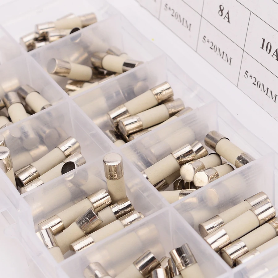 100 шт. Высокое качество Белый Керамический автомобильный предохранитель 5x20 мм