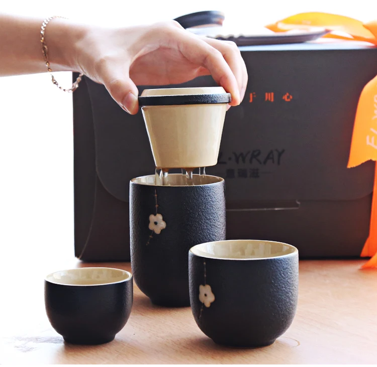 Портативная комбинированная мини Керамическая Простая Дорожная чайный набор кунг-фу чайная чашка