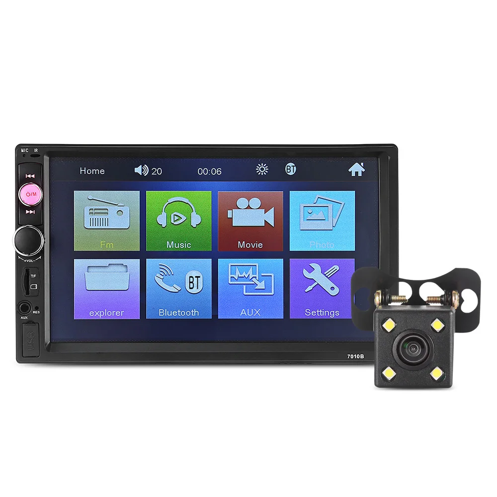 7010B автомобильное радио 2 Din Bluetooth FM Wince 7 дюймов HD сенсорный экран автомобильный