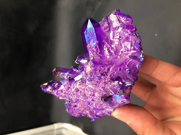 

Beautiful Purple Aura Quartz Crystal Cluster Electroplating Small Cluster