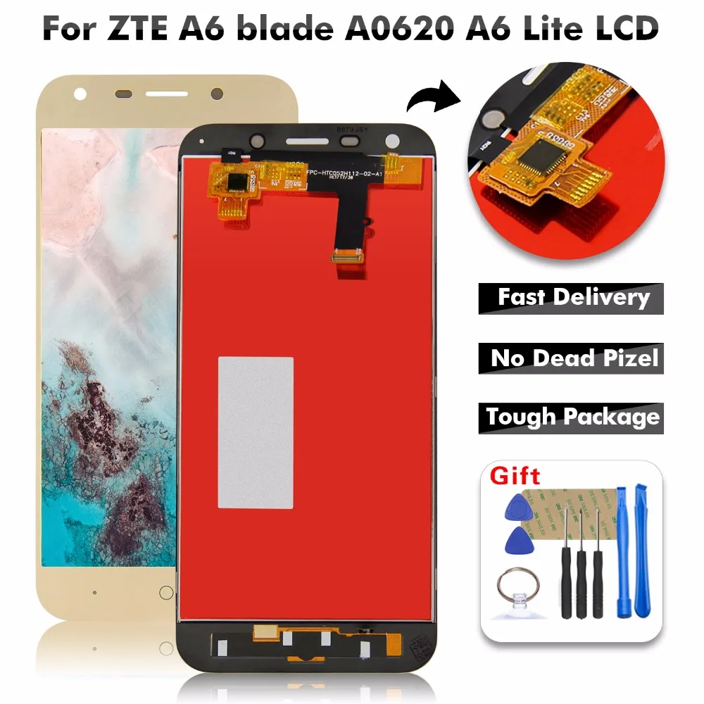 ЖК дисплей для ZTE A6 blade A0620 Lite A0621 A0622 дигитайзер панель сенсорного экрана в сборе с