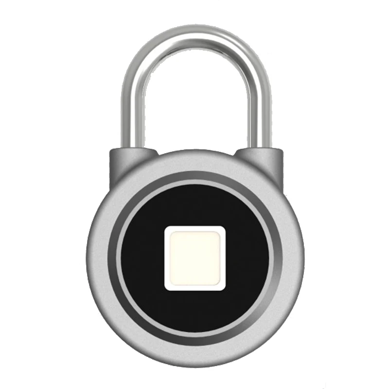 Водонепроницаемый БЕСКЛЮЧЕВОЙ портативный Bluetooth умный замок для отпечатков пальцев замок Противоугонный iOS Android приложение контроль двери навесной замок для шкафов - Цвет: Gray