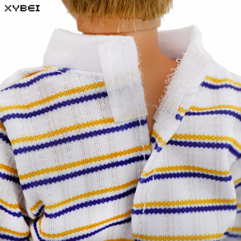 Handmade Outfit Horizontal Stripe Shirt Daily Casual Wear Long Pants Trousers Clothes For Barbie Doll Friend Ken Accessories Toy | Игрушки и