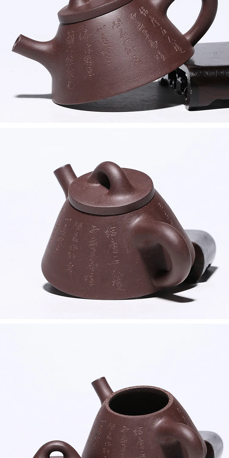 Yixing Zisha Pot Famous Pure Handmade Raw ore Huanglongshan Purple Mud Overlord Stone Scoop Teapot Kung Fu Tea Set