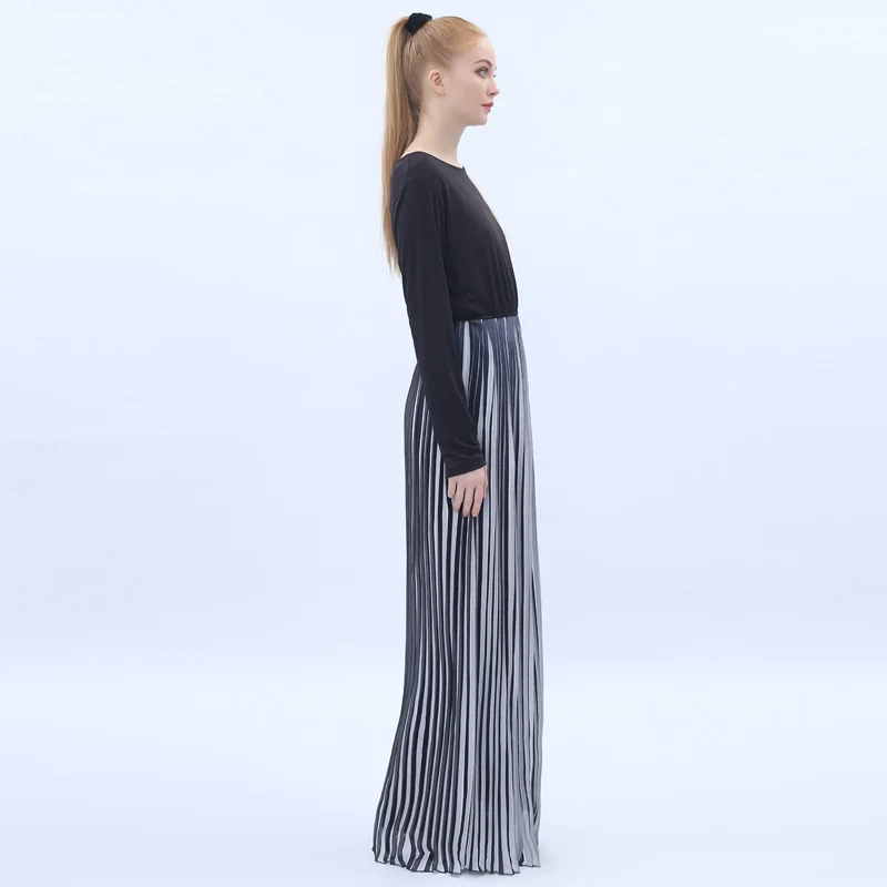 Женский мусульманский халат свободное однотонное платье в арабском стиле одежда