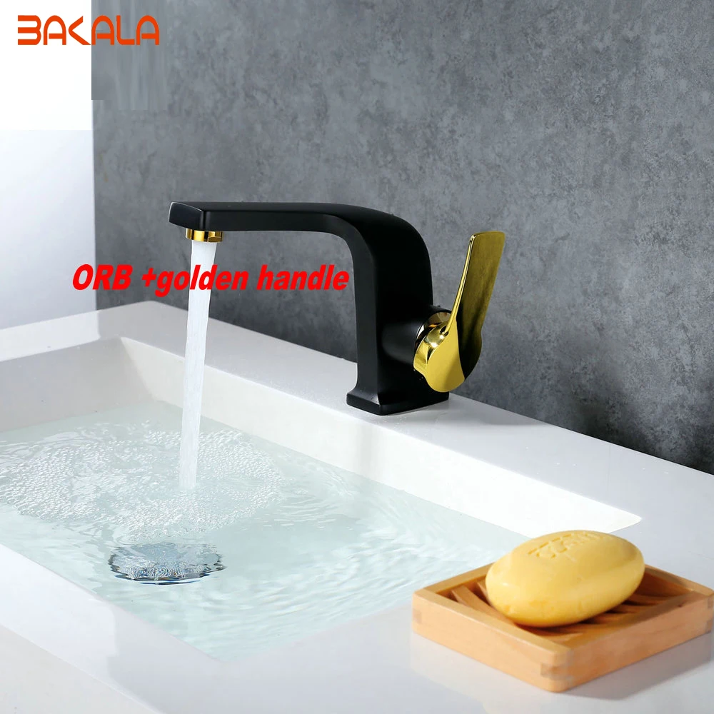 

Черный с золотой ручкой Роскошный дизайн модный смеситель ORB смеситель для раковины для ванной комнаты