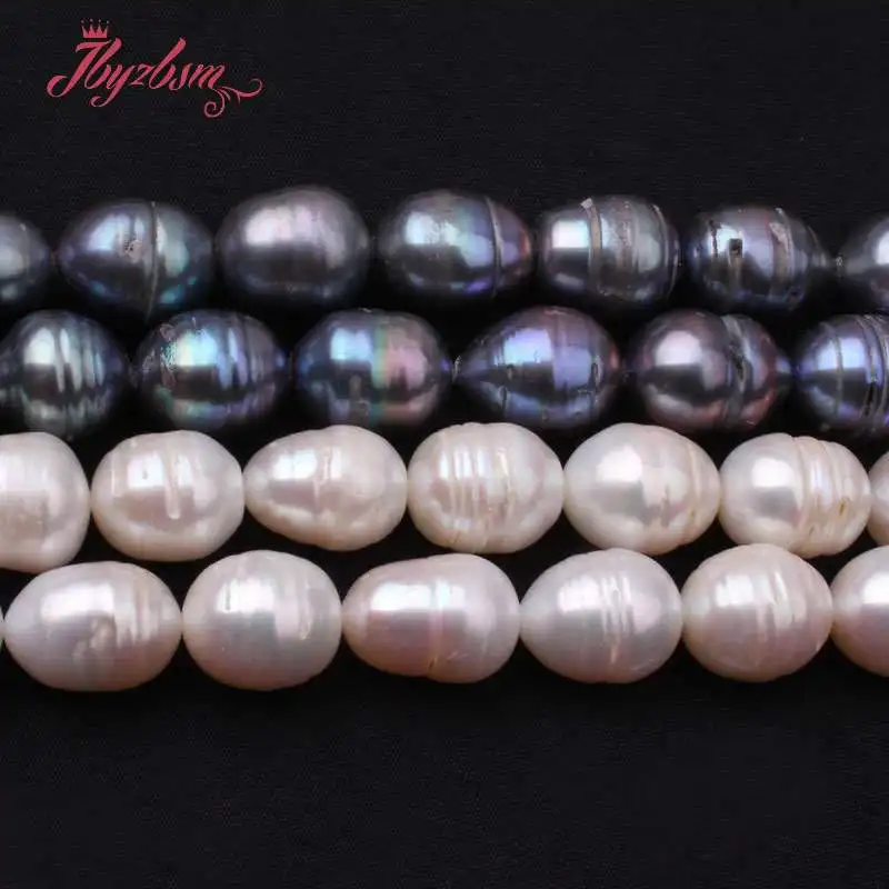 12-14 мм белый серый пресноводный жемчуг Овальный натуральный камень бусины для DIY