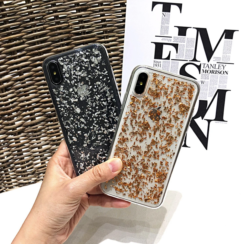 Fashion Gold Foil Bling Phone Cases For iPhone X XS Max XR Soft Silicon Cover 7 8 6 6s Plus Glitter Case Coque Fundas |