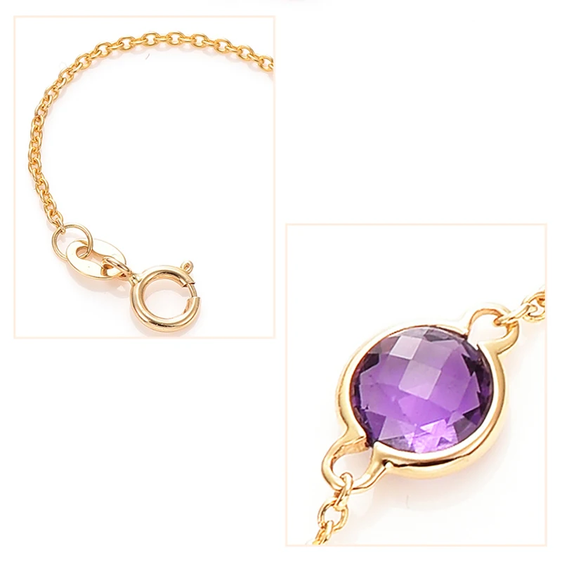 Natural Furong stone 18k Pure Gold Female Bracelets Fine Jewelry Gift Girl Thin Trendy Solid 750 Real Bangle Party Good Nice | Украшения и