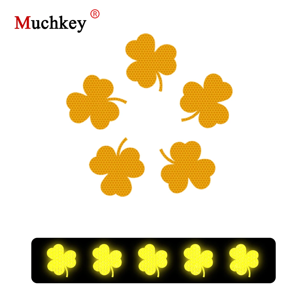 10 шт. светоотражающие полосы в форме клевера автомобильные самоклеящиеся