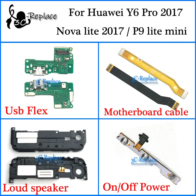 Гибкий кабель для материнской платы Huawei Y6 Pro 2017 / Nova lite P9 mini Usb громкий динамик