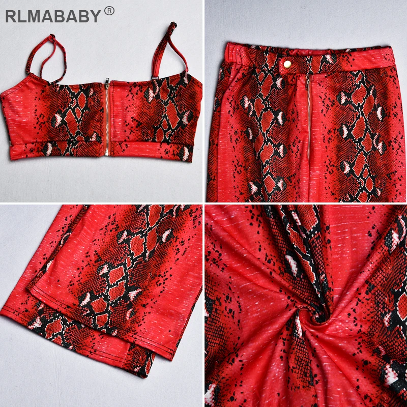 Летние rlmababy змея две детали с принтом комплект сексуальный ремень Высокая талия