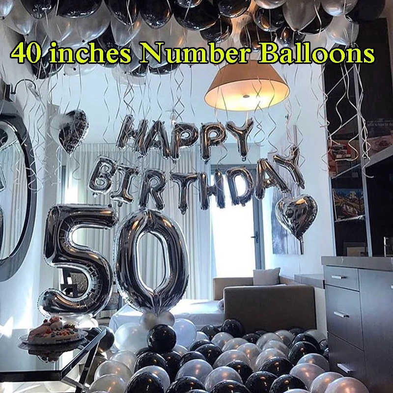 Оптовая продажа 40 дюймов номер воздушный шар 30th 50 60 предметы декора для вечеринок
