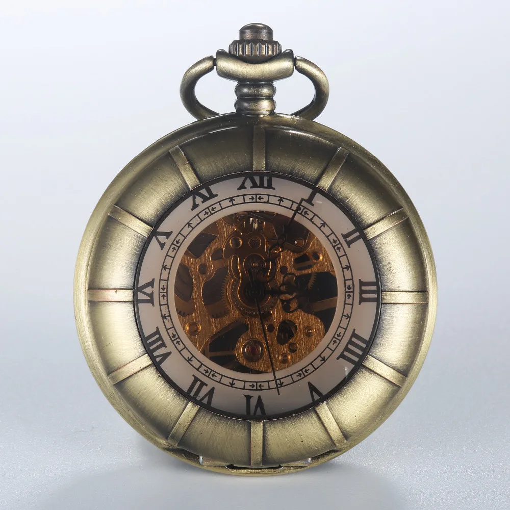 Винтажные часы в стиле стимпанк Механические карманные античные римские цифры