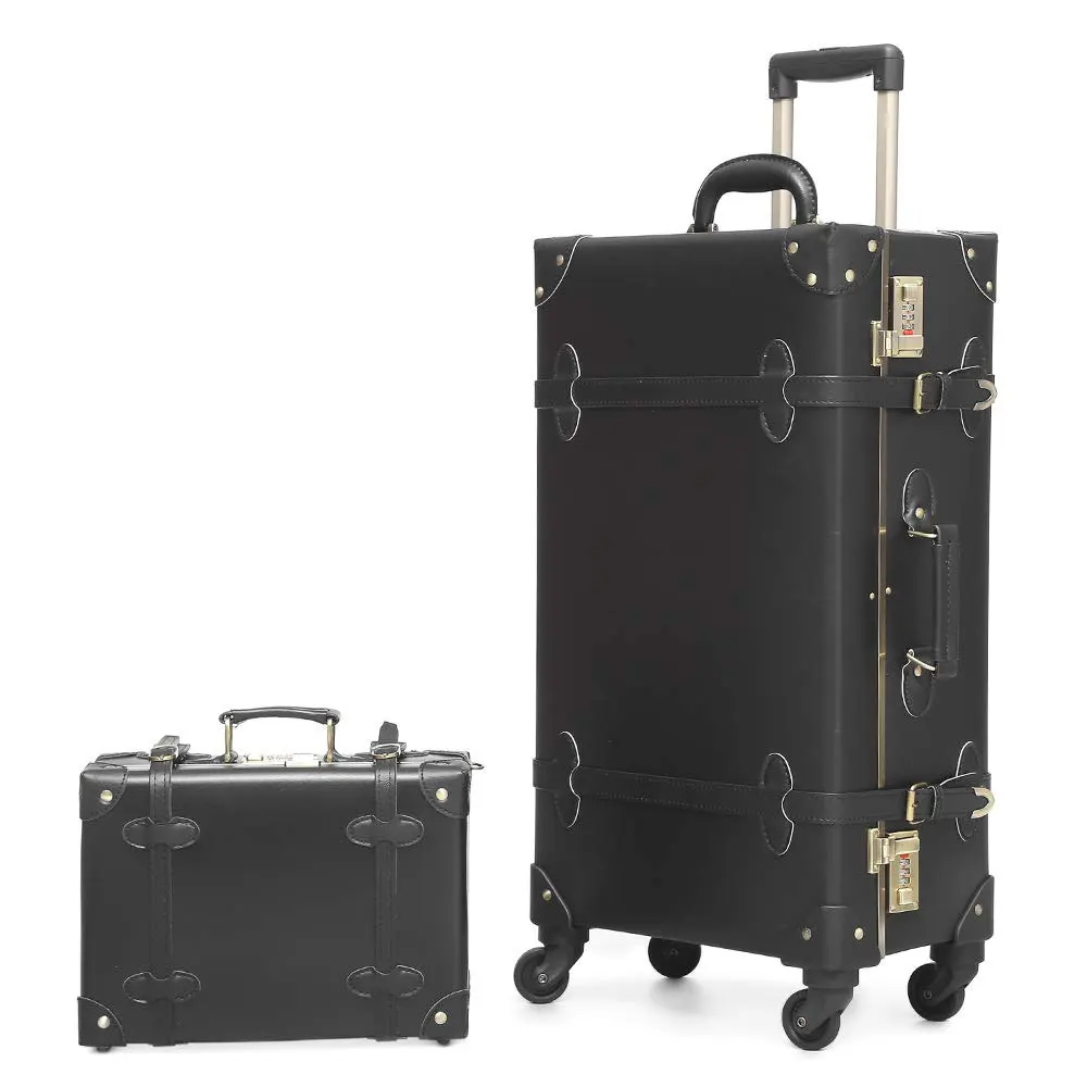 2019 винтажный чемодан для переноски багажа Спиннер на колесиках в ретро стиле