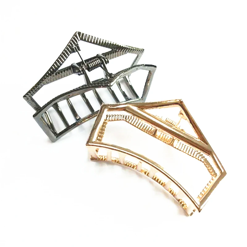 Женская заколка краб Минималистичная металлическая для волос с большими