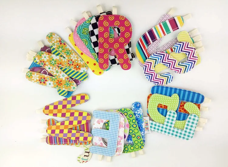 26pcs/set cognition A to Z multifunctional alphabet bed surround cloth letter teether gift colorful educational soft baby toy | Игрушки и