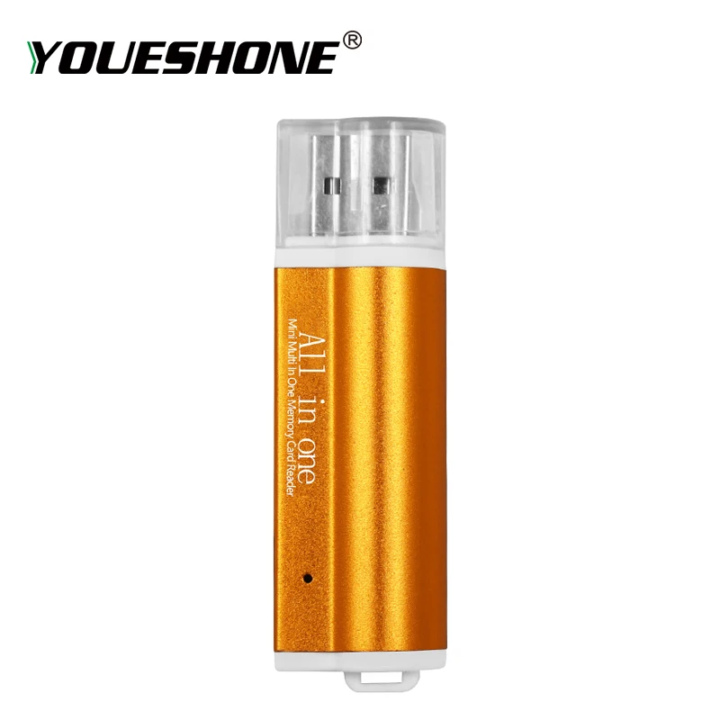 Высокоскоростной USB 2,0 интерфейс Micro SD TF T-Flash устройство для чтения карт памяти адаптер легкий портативный мини карты памяти оптом - Цвет: Gold