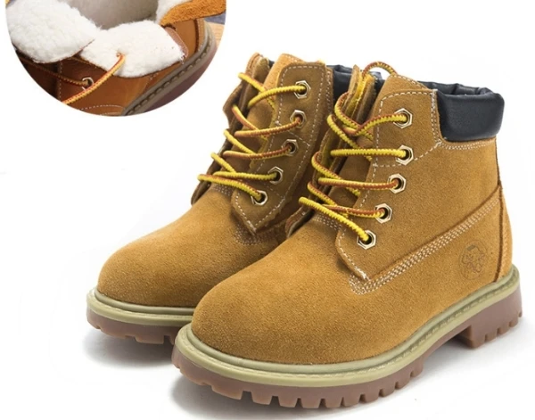 Figure cotton boots Новые Зимние непромокаемые детские зимние ботинки кожаные туфли первый слой ковбойские сапоги для девочек мальчиков теплые детские сапоги - Цвет: Figure cotton boots