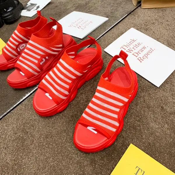 Sandals Elastic Band Comfort Shoes For Women Strappy Heels All-Match Women's Increasing Height Med Muffins shoe Clogs - Цвет: 3