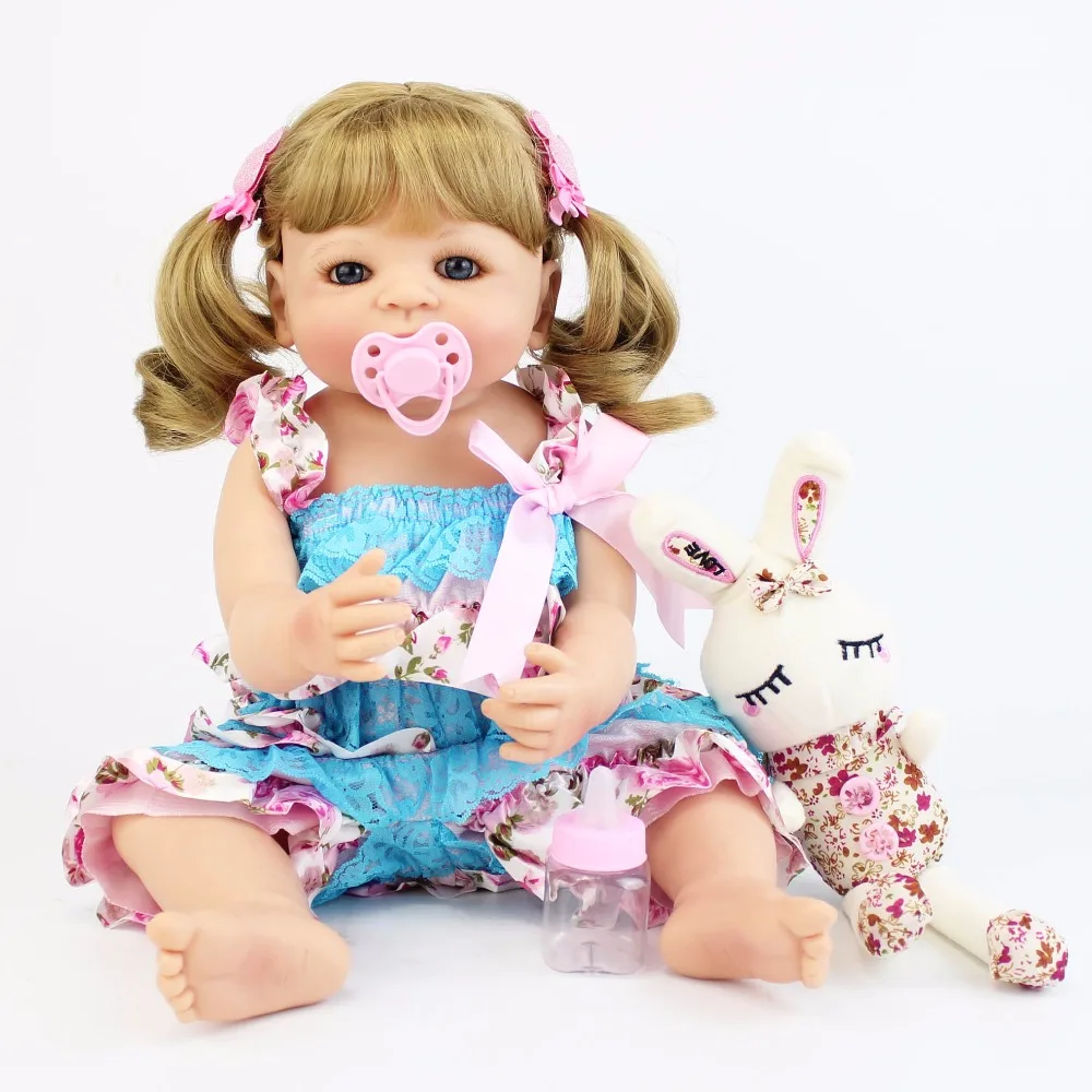 55 см полностью силиконовая виниловая кукла Новорожденные игрушки для девочек