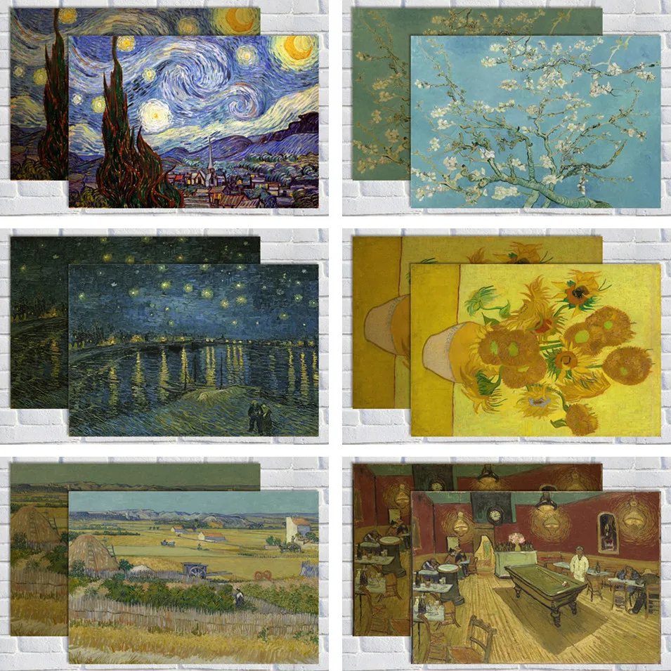 Ван Гог постеры с масляной живописью Винтаж постер самолетом принтом в стиле