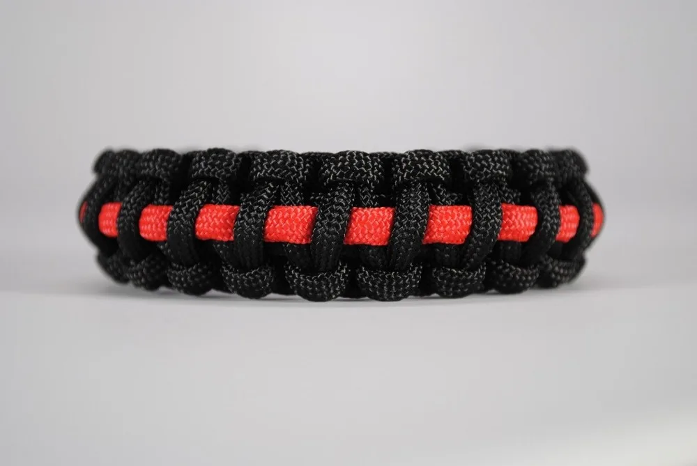 550 браслет для выживания из Паракорда тонкий с красной линией ручной работы