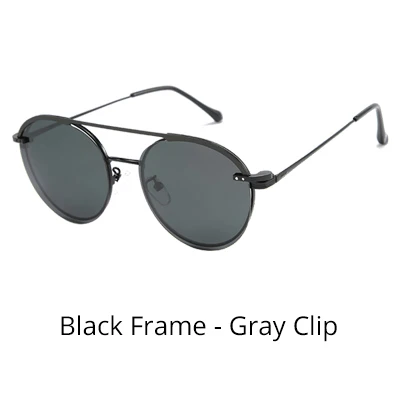 Black Frame - Gray Ralferty, круглые солнцезащитные очки для женщин, новинка, поляризованные очки на застежке, магнитные оптические очки для близорукости по рецепту, солнцезащитные очки oculos de grau D061 - Цвет линз: Black Frame - Gray