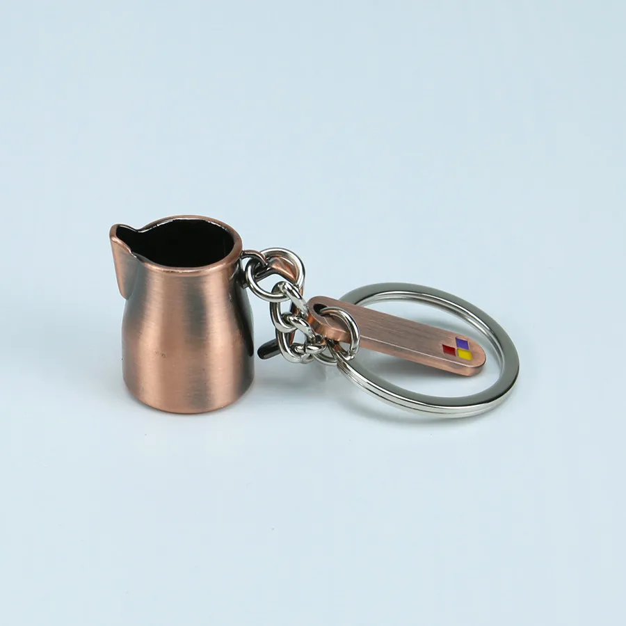 Jug 3x3 Пара эспрессо аксессуары брелоки мини Мясорубка трамбовка кофе французский горшок брелок кафе подарок для кофе брелок для влюбленных - Цвет: Jug 3x3