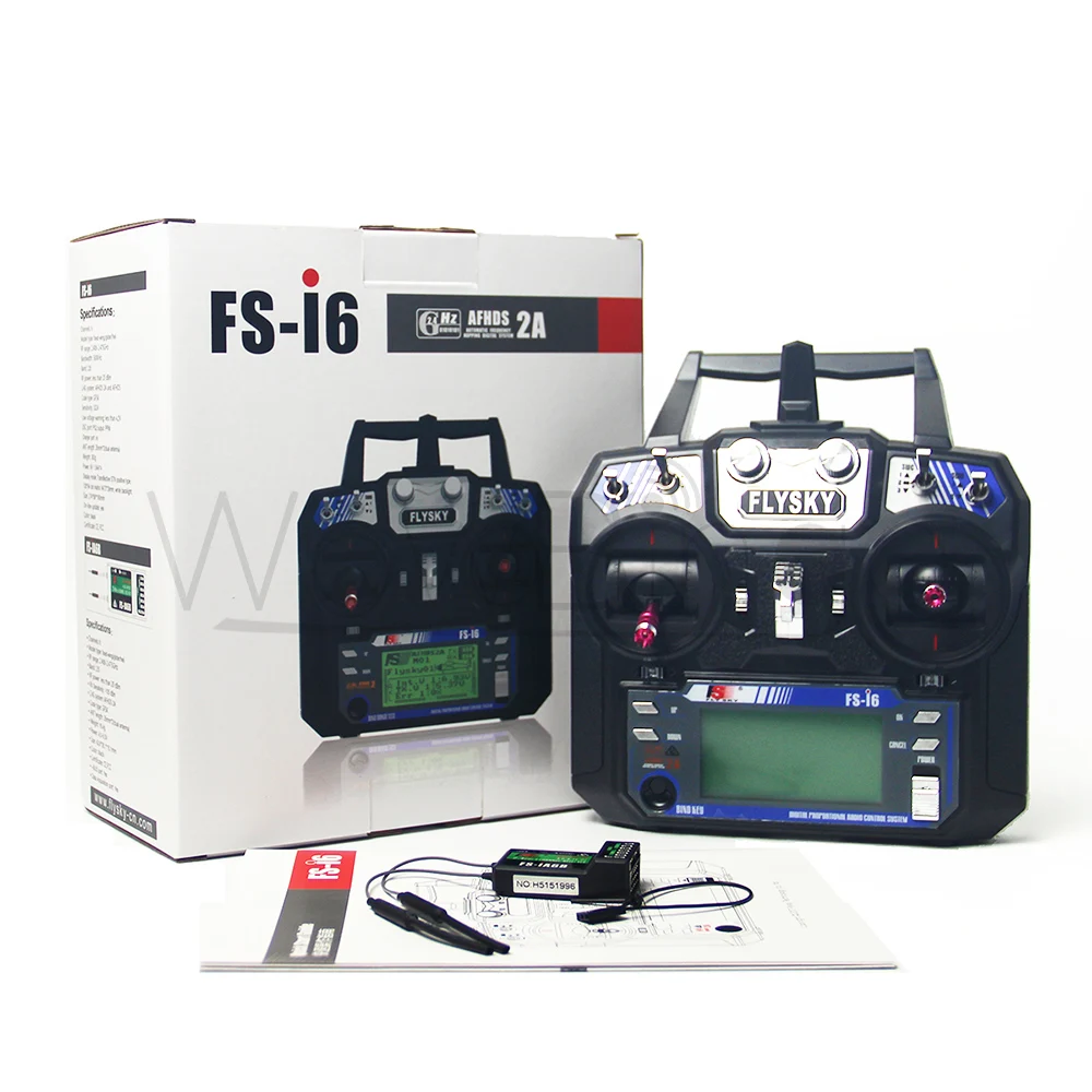 Новейший Flysky FS-i6 FS I6 2,4G 6ch RC передатчик контроллер FS-iA6 или IA6B приемник для RC вертолета самолета квадрокоптера планера