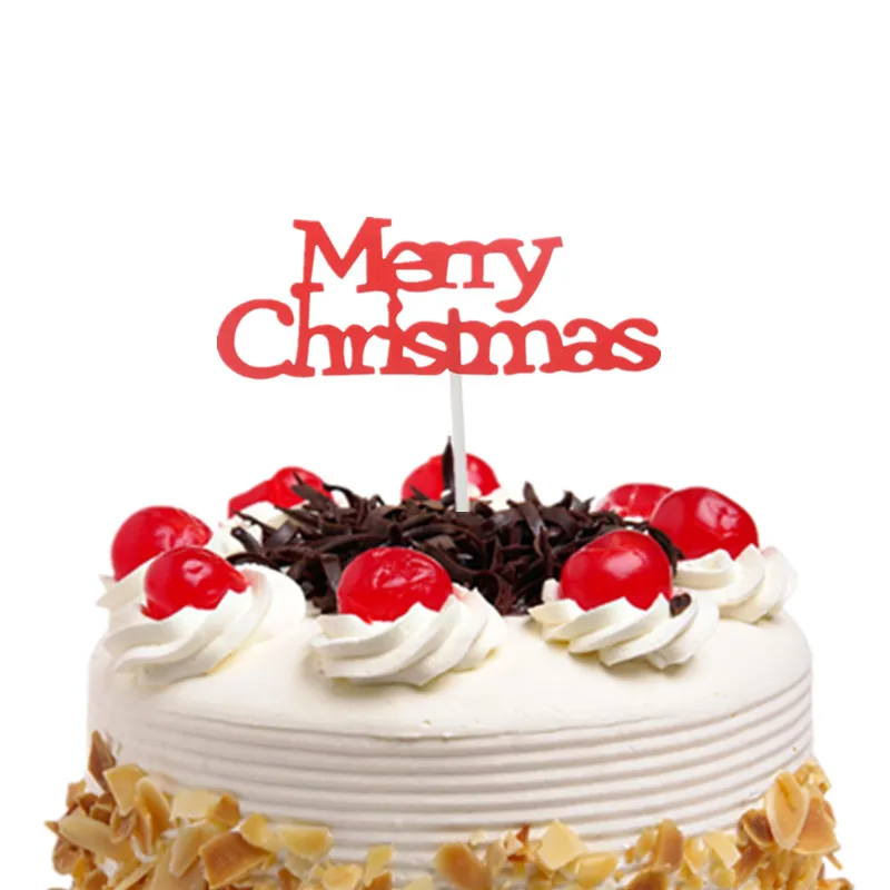 Топпер для торта флаги с надписью &quotMerry Christmas&quot топпер Санта Клаусом детский на