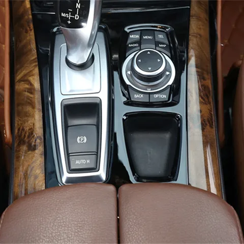 Черная центральная консоль, панель переключения передач, декоративная накладка для BMW X5 E70 X6 E71 2008-2014, Стайлинг автомобиля из нержавеющей стали с левым рулем