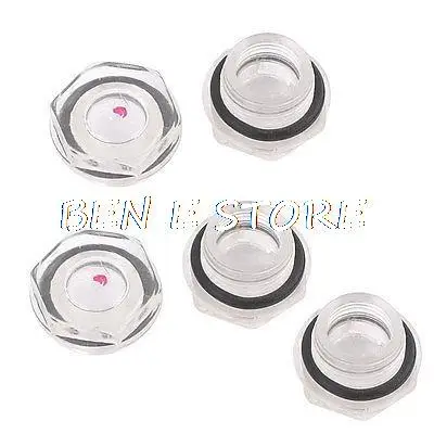 

5pcs 1/2" 21mm 3/4" 26mm Air Compressor Black Rubber Gasket Clear Plastic Oil Level Sight Glass M16/20/24/27/30/36/42/48*1.5mm