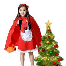Fantasia Halloween Costume For Kids Christmas Cosplay Carnival Fancy Dress Princess Little Red Riding Hood Cloak Child Kid Girls