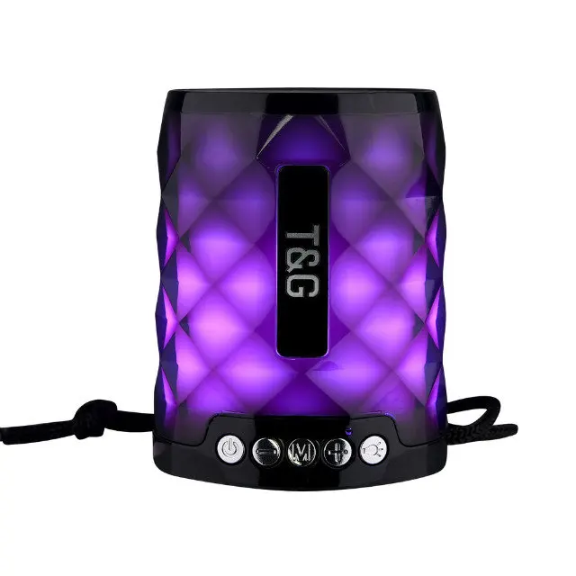 black TG Красочный светодиодный Bluetooth динамик Портативный Открытый бас громкий динамик беспроводной мини Колонка Поддержка TF карты FM стерео колонки Hi-Fi - Цвет: black
