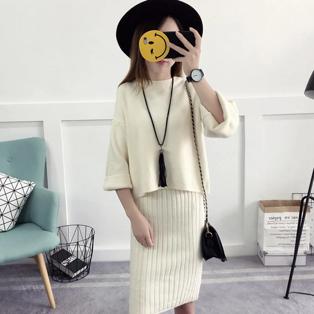 Женский трикотажный костюм YJSFG комплект из 2 предметов пуловер с длинным рукавом