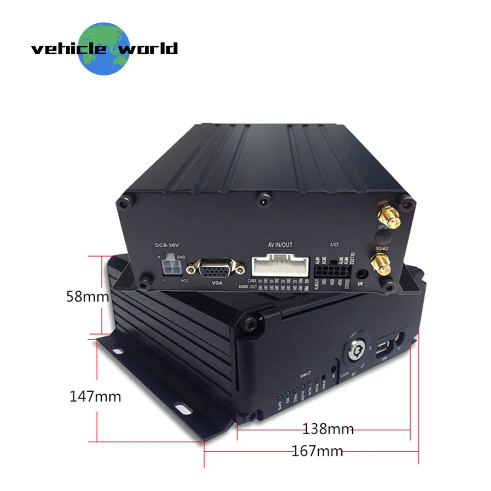 H.264 2.0MP AHD 1080P 4Ch SD карта HDD автомобиль такси прицеп грузовик школьный автобус GPS WIFI