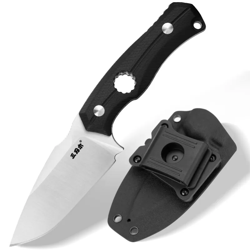 S725P-BLACK Sanrenmu S725P нож с фиксированным лезвием 14C28N из нержавеющей стали с оболочкой для кемпинга, выживания, тактический охотничий нож, инструмент для повседневного использования - Цвет: S725P-BLACK