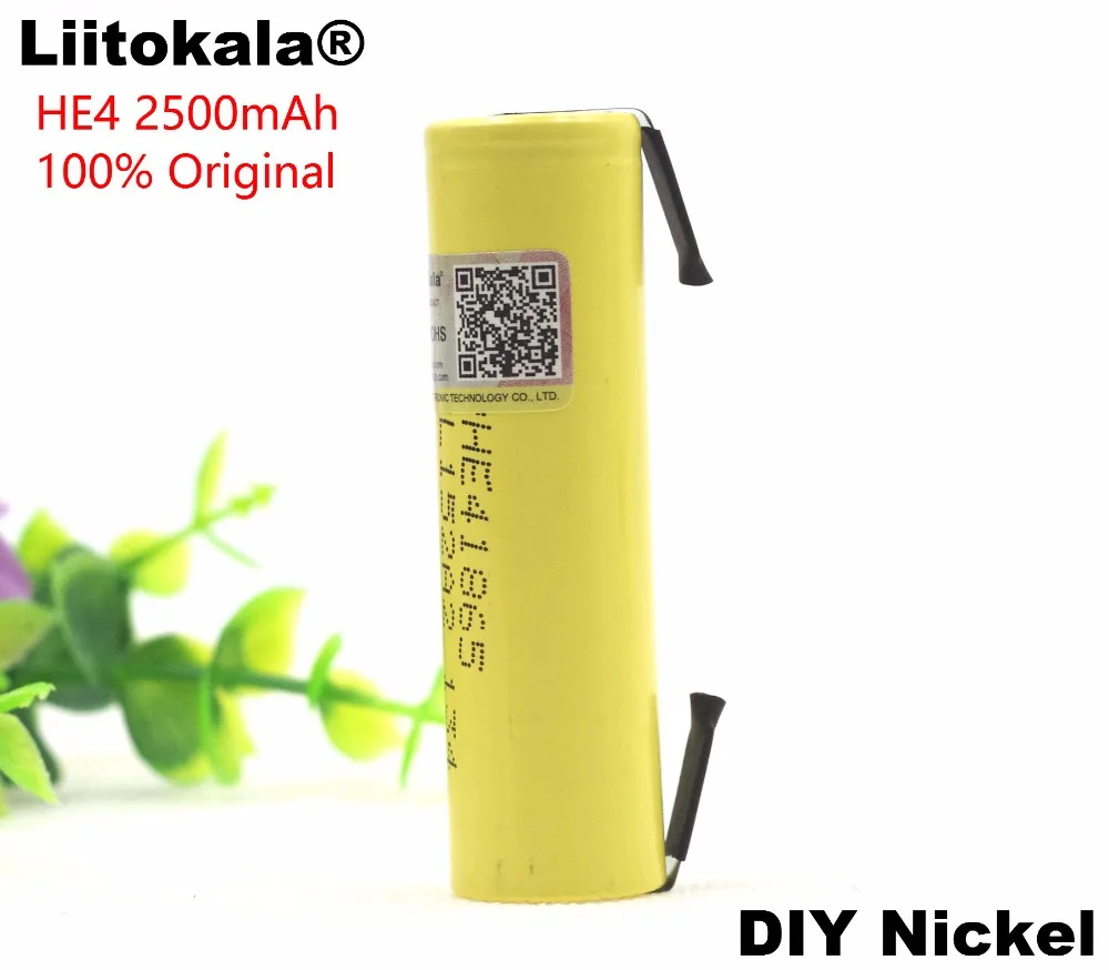 Оригинальный аккумулятор Liitokala HE4 18650 3 7 в 2500 мА · ч литиевый для электронных