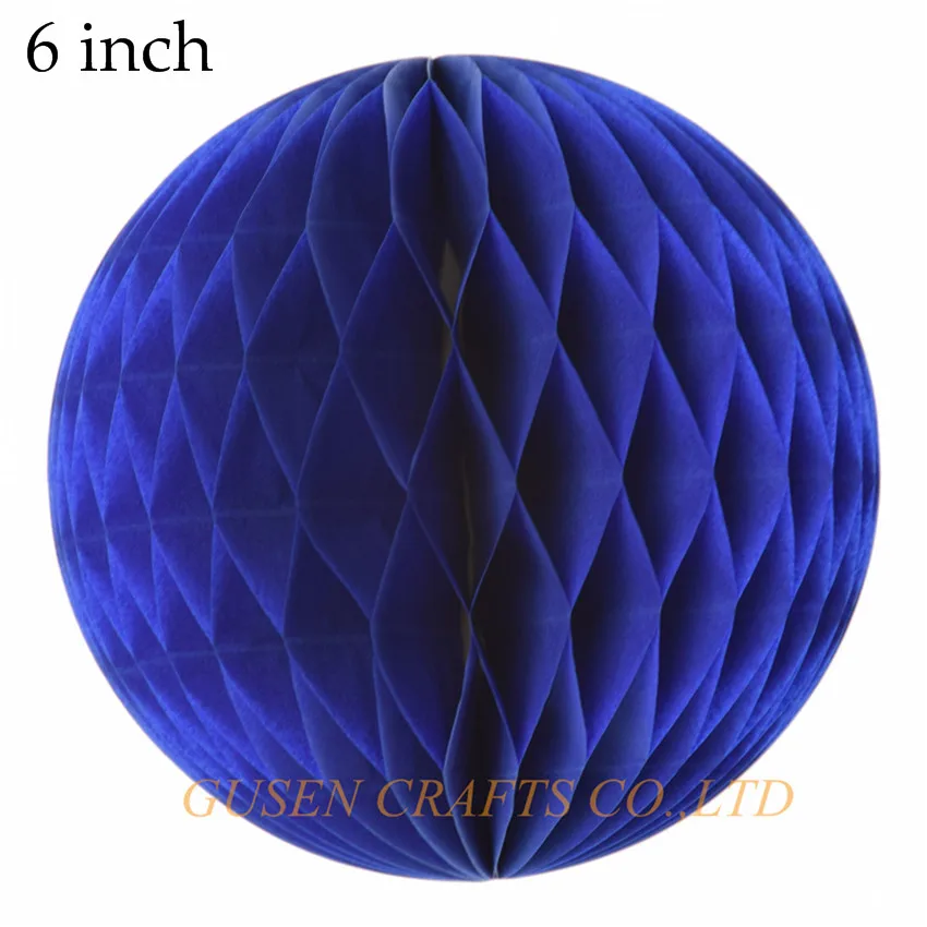 

15pcs/lot 15cm (6inch) royal blue Tissue Paper Honeycomb Flowers Balls Hanging Baby Bridal Shower Wedding Party Decorations
