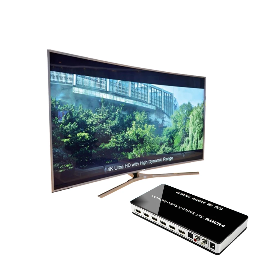 Совместимому с HDMI переключатель 5x1 HD конвертер аудио экстрактор поддержка 4K x 2K 3D