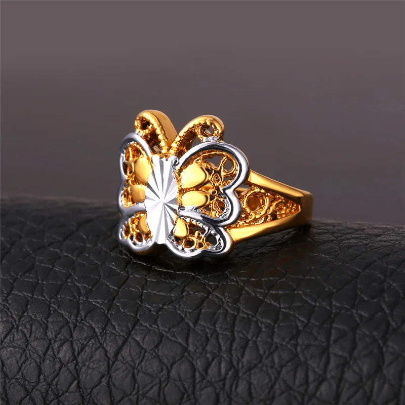 U7 Бабочка Кольцо Свадебные Украшения Позолоченный/ Платиновый Покрытием