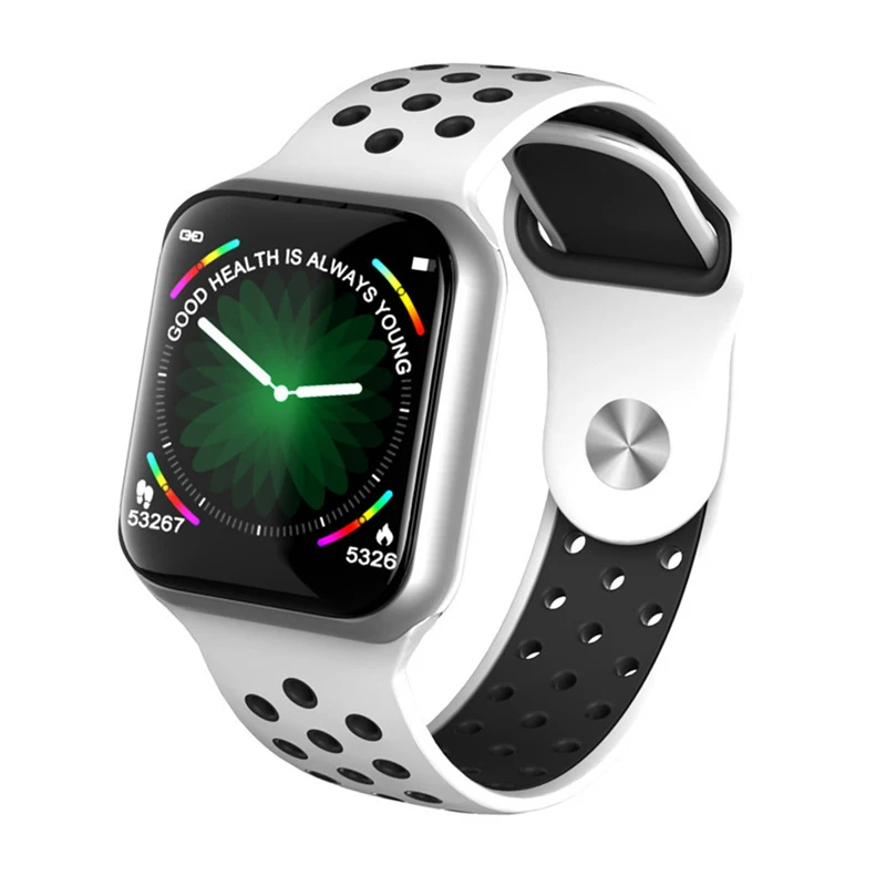 White Smart Watch Men Women Heart Rate Blood Pressure Monitor Fitness Tracker IP67 Waterproof Sport Smartwatch Clock PK S226 IWO 10 9 - Color: White